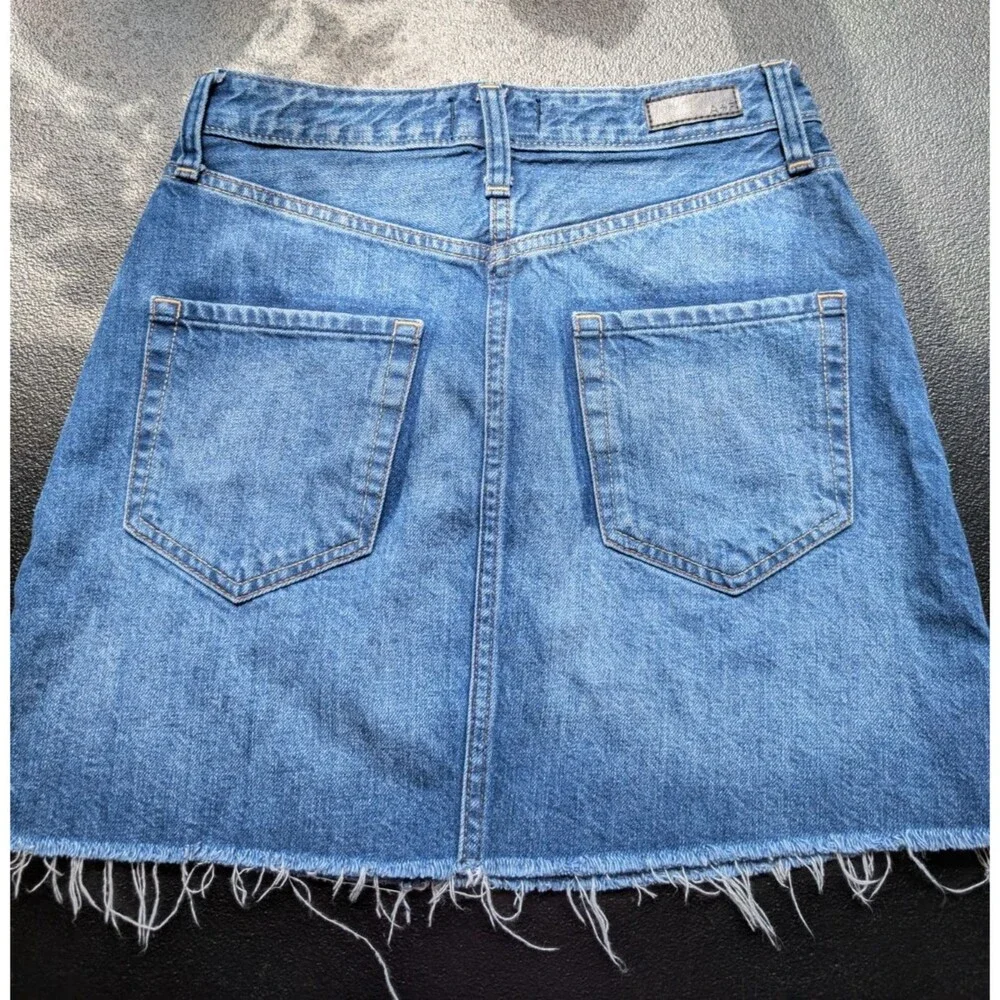 Abercrombie & Fitch Denim Mini Skirt Raw Hem Cotton Y2K Western Size 25